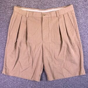 Boca Classics Shorts Mens 38 Khaki Pleated Island Wear Tropical Lining Resort